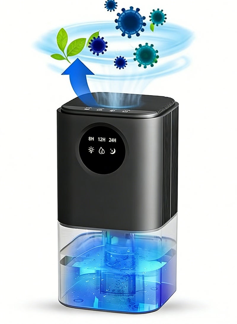 Arabest Home Dehumidifier 1700ML with Auto Shut-Off,Dehumidifier for 2500 cuft (260 sqft) Two Working Modes and 7 Color LED Lights,6/8/12 Hours Timer, 44Db Ultra Quiet Silent Portable Mini Dehumidifier for Bedroom Bathroom Black - Image 1